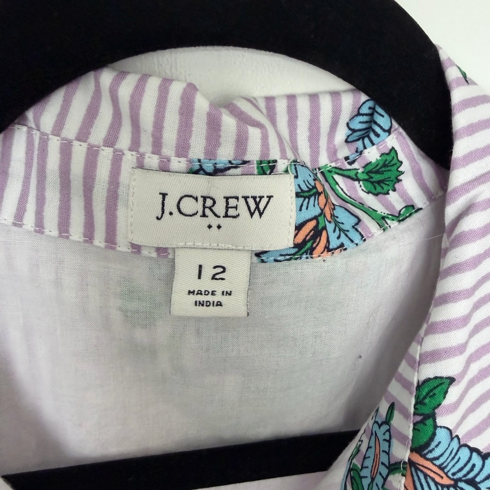 J.Crew Factory Violet striped dress Size 12 - Picture 2 of 2